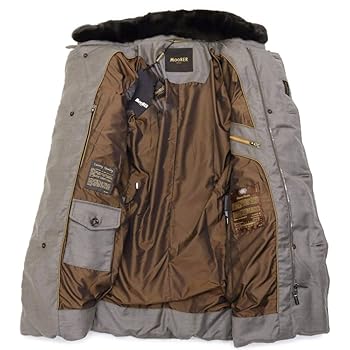 ブラウン ダウンジャケット ファー付き ダブルブレスト Amazon | [ムーレー] メンズ モリス ウール カシミア アウター